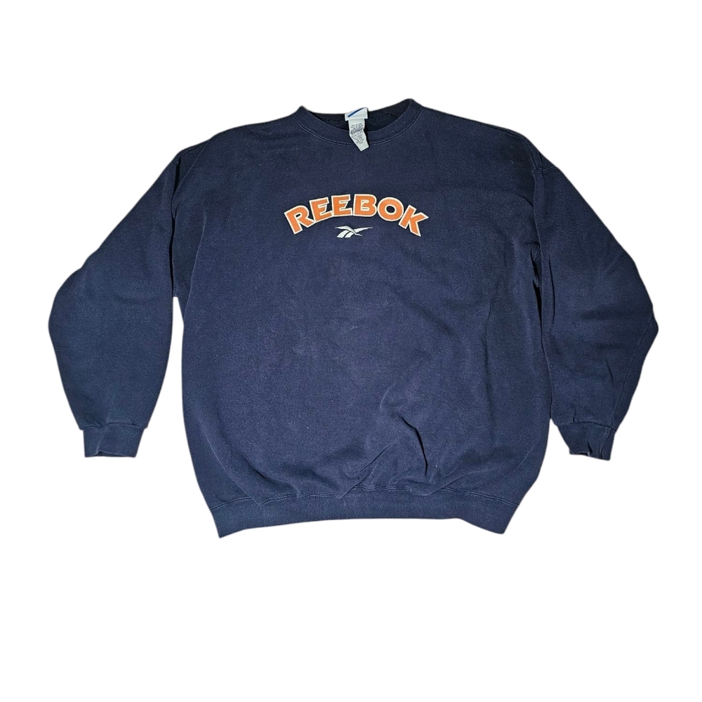 Vintage Reebok Sweatshirt 3XLT Made in USA Navy Blue Big Logo 90s Y2K  Rare